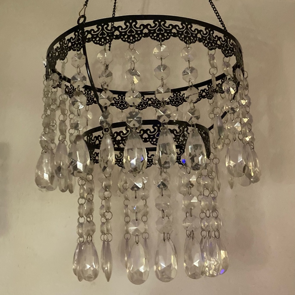 FAUX CRYSTAL CHANDELIER GLAM BOHO DECOR